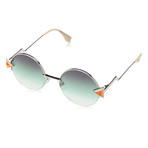Men's 0243S Round Sunglasses // Silver + Purple + Green