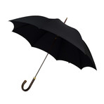 Bark Chestnut Handle + Tip Cup Umbrella // Black