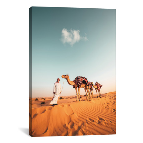 Camels In Arabian Desert (12"W x 18"H x 0.75"D)