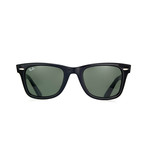 Unisex Classic Wayfarer Sunglasses // Shiny Black + Green