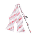 Self-Tie Bow Tie // White + Gray + Red Plaid