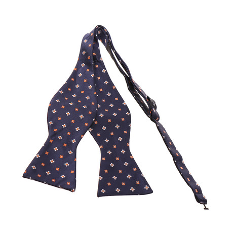 Self-Tie Bow Tie // Navy Blue + Orange