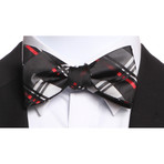 Self-Tie Bow Tie // Black + Silver Plaid
