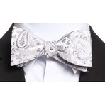 Self-Tie Bow Tie // White + Gray
