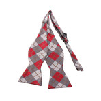 Self-Tie Bow Tie // Red + Gray Plaid