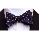 Self-Tie Bow Tie // Navy Blue + Orange