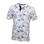Cox Shirt // White + Dark Blue Floral (M)