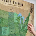 Classic Railroad Canvas Map // 60"W x 40"H