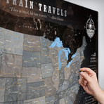 Modern Railroad Canvas Map // 60"W x 40"H
