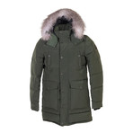 Men's West Gore Parka Canadian Army Jacket + Frost Fox // Green + Gray (L)