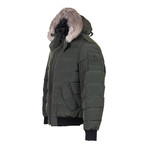 Men's Glace Bay Bomber Canadian Army Jacket + Frost Fox // Green + Gray (S)