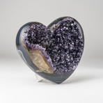 Amethyst Clustered Heart + Acrylic Display Stand // Version 1