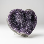 Amethyst Clustered Heart + Acrylic Display Stand // Version 2