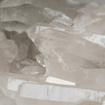 White Quartz Clustered Gemstone Tree + Clear Quartz Crystal Matrix
