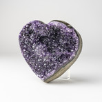 Amethyst Clustered Heart + Acrylic Display Stand // Version 3