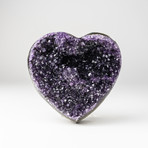 Amethyst Clustered Heart + Acrylic Display Stand // Version 3