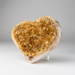 Citrine Clustered Heart + Acrylic Display Stand