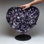 Amethyst Clustered Heart + Metal Stand // 18.5"