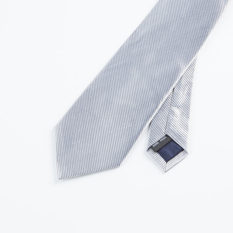 Textured Solid Tie // Silver
