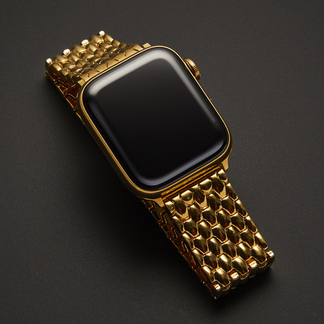 24K Gold Plated Apple Watch Series 5 // 24K Gold Plated Link Band + Butterfly Buckle // 44mm