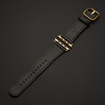 24K Gold Apple Watch Series 5 // Black Leather Band // 44mm