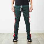 Staple Track Pants // Green + Red (L)