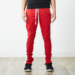 Staple Track Pants // Red + White (L)