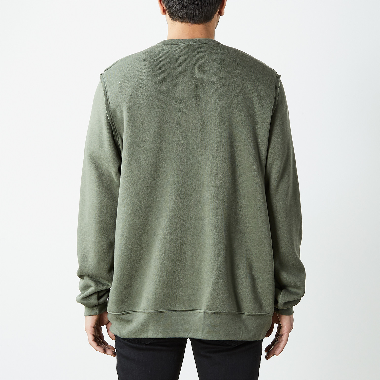 Inside Out Fleece Pullover Sweatshirt // Olive Drab (XL) - Seize ...