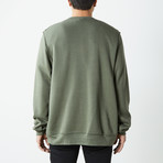 Inside Out Fleece Pullover Sweatshirt // Olive Drab (L)