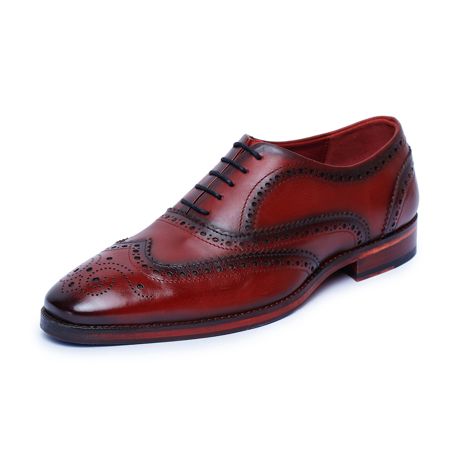 Lethato Wingtip Brogue Oxford- Wine Red | Groomsmen Shoes UK 7 / US 7.5 – 8 / Euro 41 / Wine Red