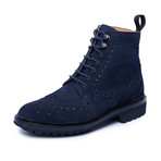 Goodyear Welted Wingtip Brogue Lace Up Boots // Blue (US: 9)