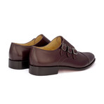 Triple Strap Monk Goodyear Welted // Burgundy (US: 9)