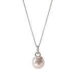 Mikimoto 18k White Gold Diamond + Pearl Statement Necklace I