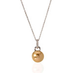 Mikimoto 18k White Gold Diamond + Pearl Statement Necklace II