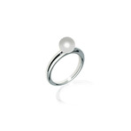 Mikimoto 18k White Gold Pearl Ring // Ring Size: 6.25