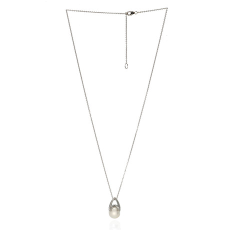 Mikimoto 18k White Gold Pearl + Diamond Necklace V