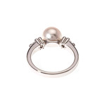 Mikimoto 18k White Gold Diamond + Pearl Statement Ring // Ring Size: 6.5