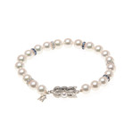 Mikimoto 18k White Gold Pearl + Diamond Bracelet