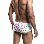 Hipster Brief // White Splash (2XL)