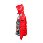 Comics Down Jacket // Red (S)