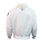 Official B-15 Flight Bomber Jacket + Patches // White (L)