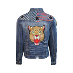 Leopard Denim Jacket // Denim (M)