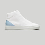 Minimal High V10 Sneakers // White Leather + Arctic Blue (Euro: 40)