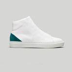 Minimal High V12 Sneakers // White Leather + Green (Euro: 44)