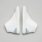 Minimal High V10 Sneakers // White Leather + Arctic Blue (US: 8.5)