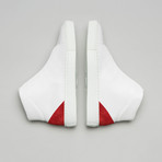 Minimal High V19 Sneakers // White Leather + Scarlet (Euro: 46)