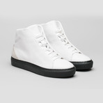 Minimal High V1 Sneakers // White Leather + Bone (Euro: 43)