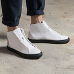 Minimal High V1 Sneakers // White Leather + Bone (US: 9.5)