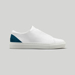 Minimal Low V16 Sneakers // White Leather + Petrol Blue (US: 9.5)