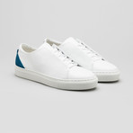 Minimal Low V16 Sneakers // White Leather + Petrol Blue (US: 7.5)